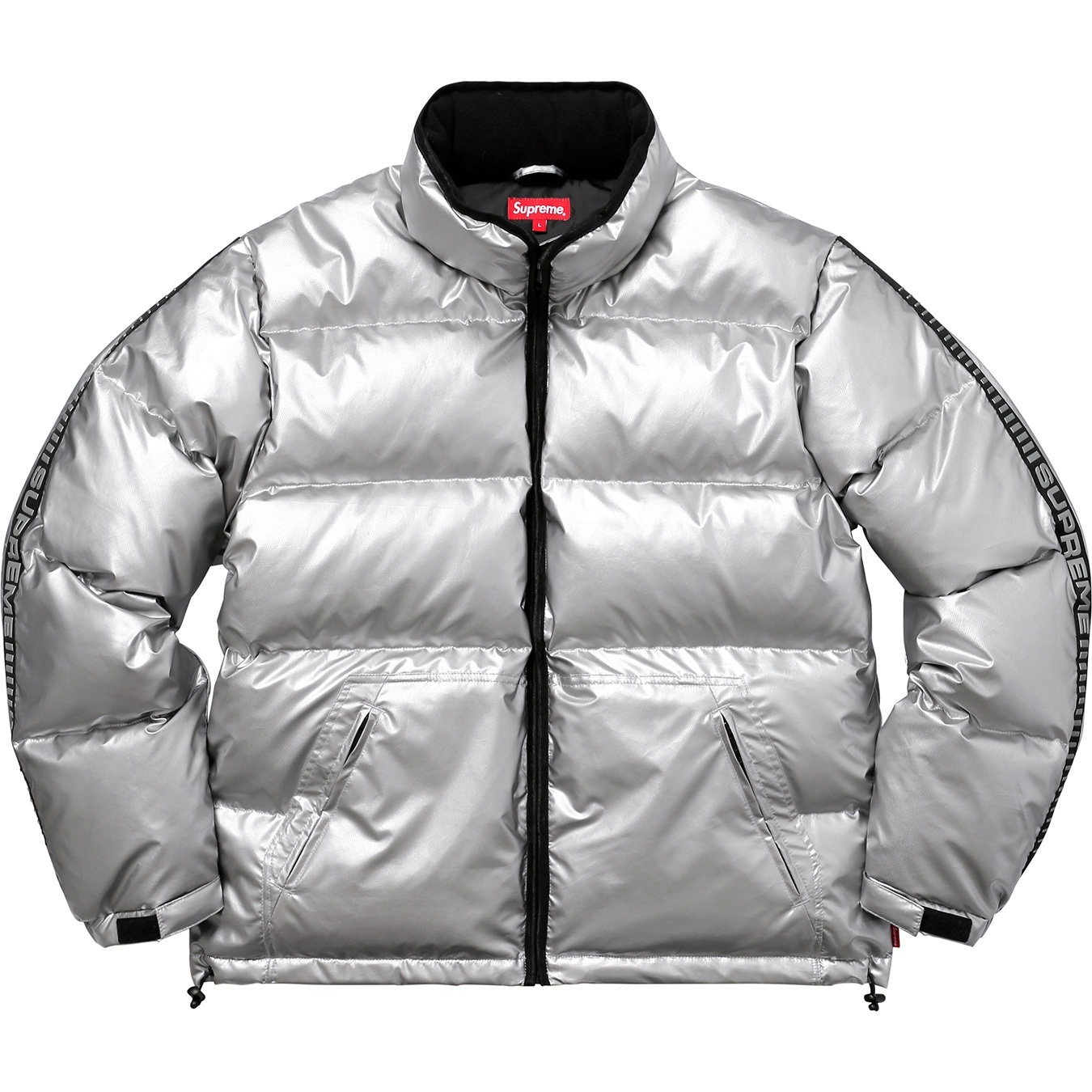 Reflective Sleeve Logo Puffy Jacket view 3